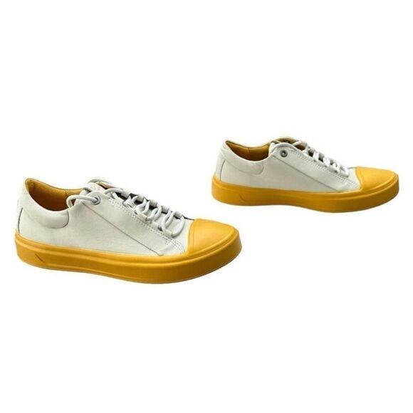 Ecco Flexure T-Cap Yellow Leather Sneakers Shadow Marigold Women’s Size US 5-5.5 - Picture 2 of 9